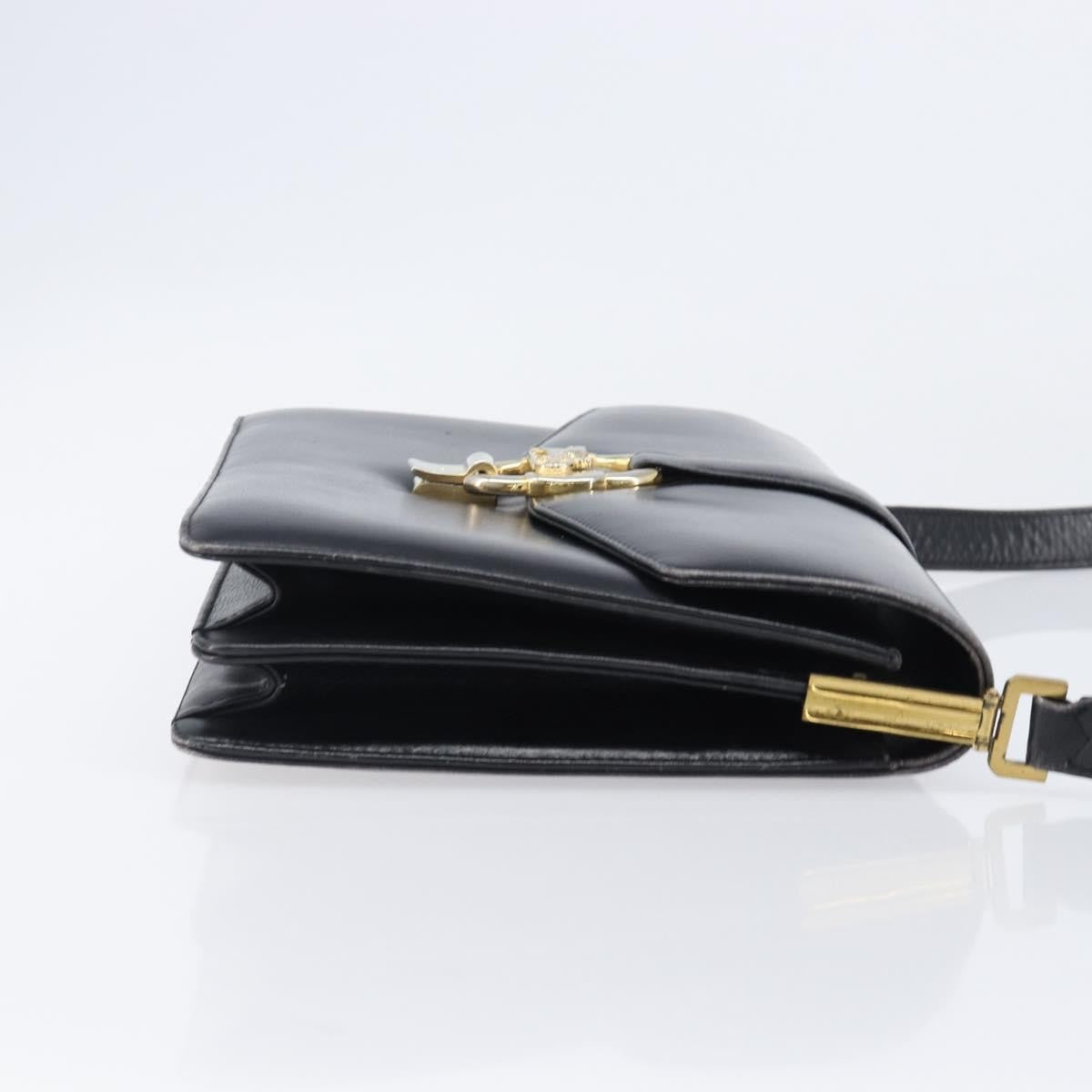 Celine Horse Carriage Leather Black Leather Shoulder Bag Bag (Pre-Owned)