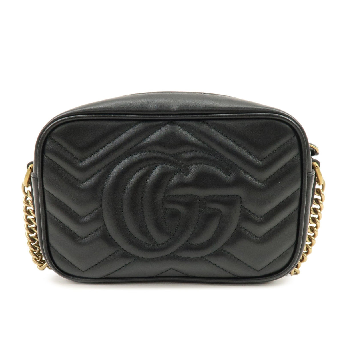 Gucci Gg Marmont Matelasse Leather Black Leather Shoulder Bag Bag (Pre-Owned)