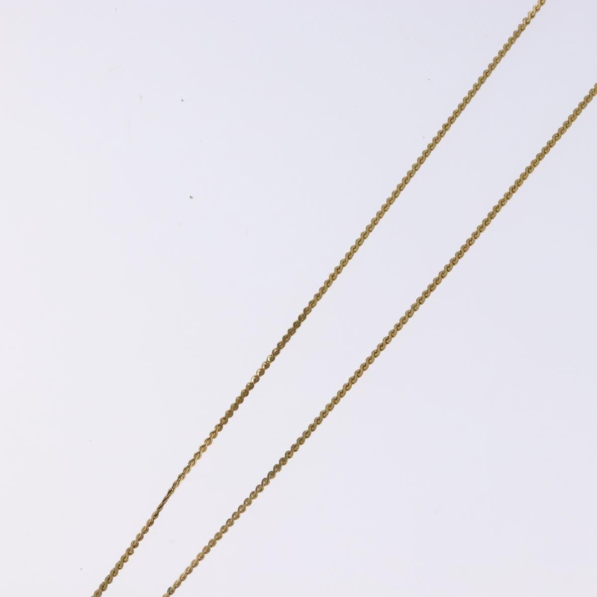 Christian Dior Round Logo Pendant Metal With Crystal Gold Metal Necklace Jewelry (Pre-Owned)