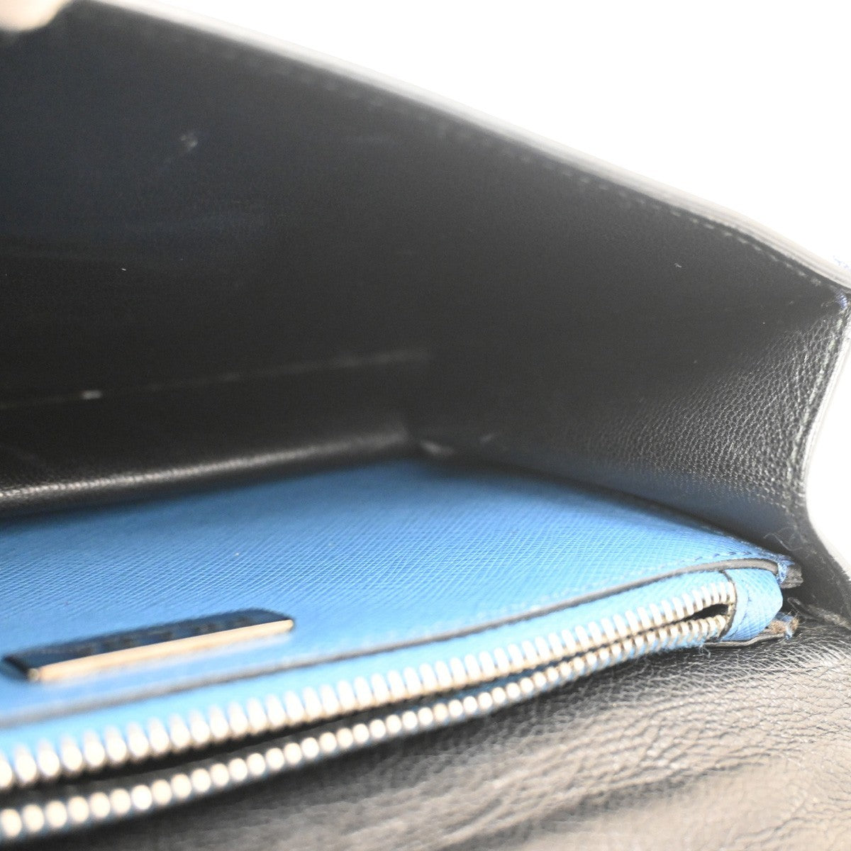 Prada Convertible Sound Top Handle Saffiano Leather Blue Leather Shoulder Bag Bag (Pre-Owned)