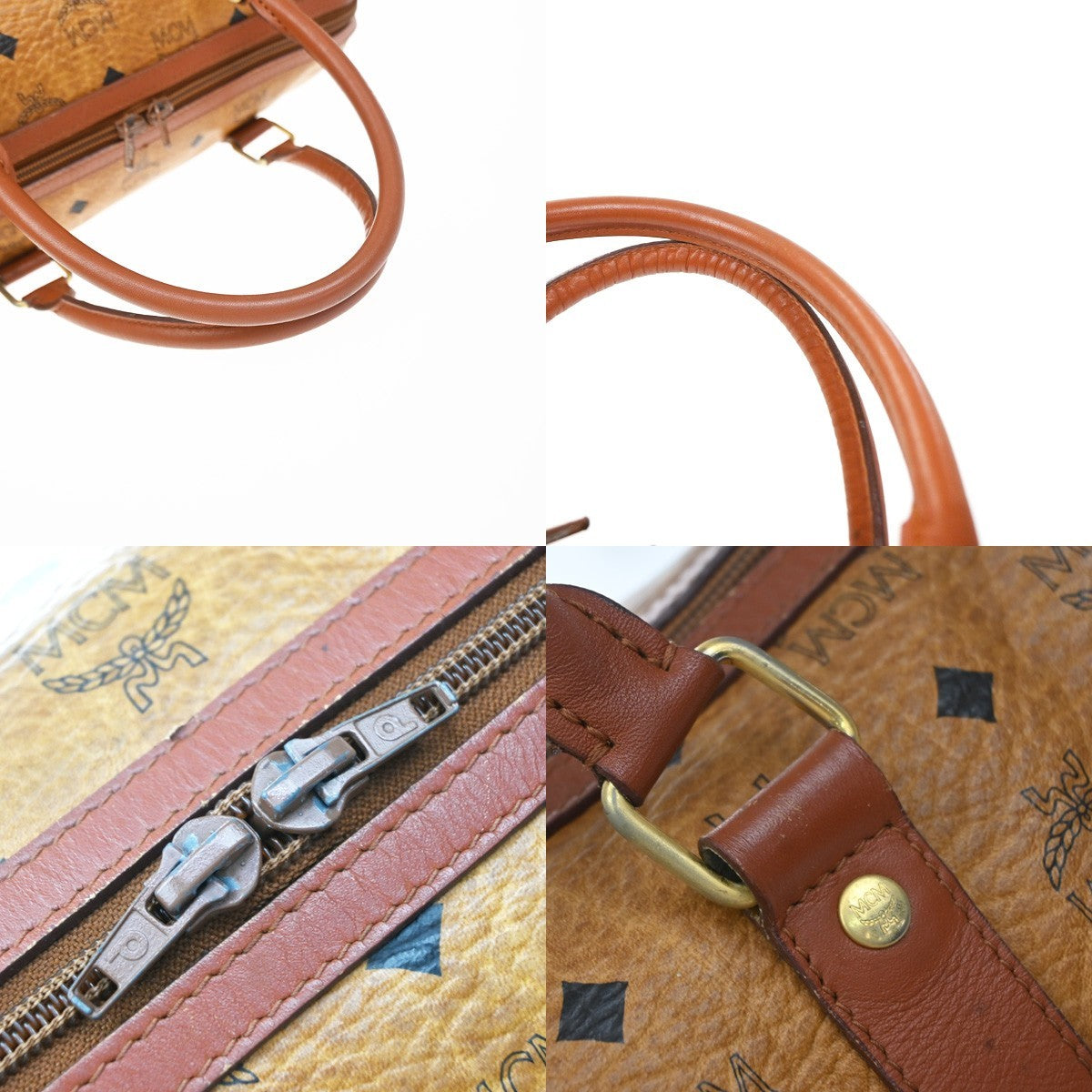 MCM Visetos Leather Brown Leather Handbag (Pre-Owned)