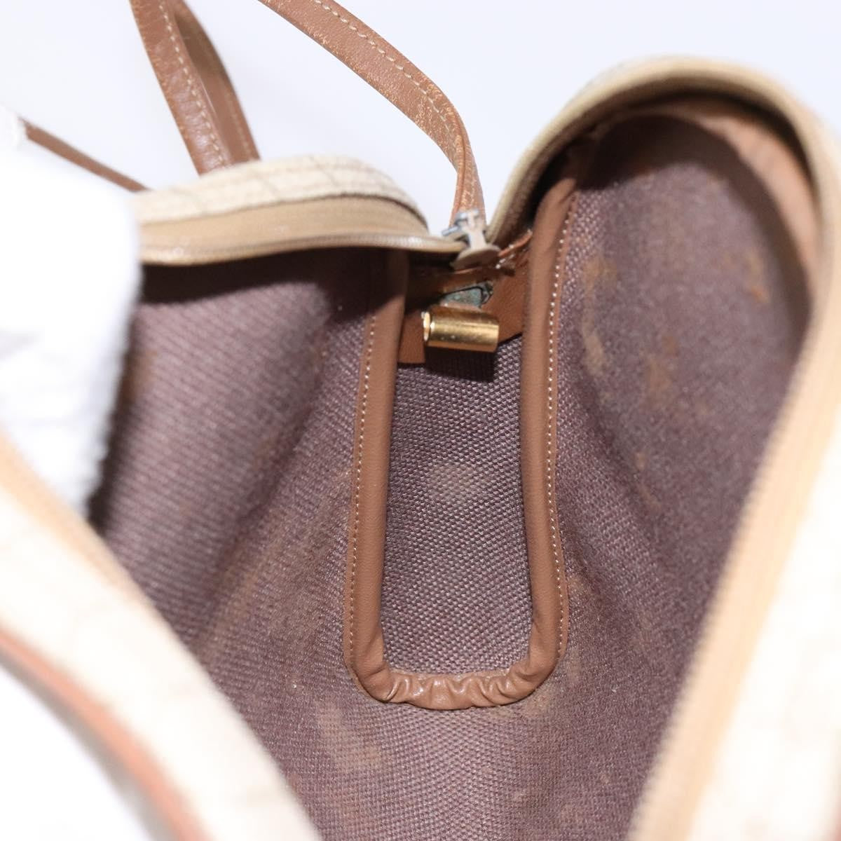 Christian Dior Vintage Honeycomb Canvas Beige Canvas Bag (Pre-Owned)