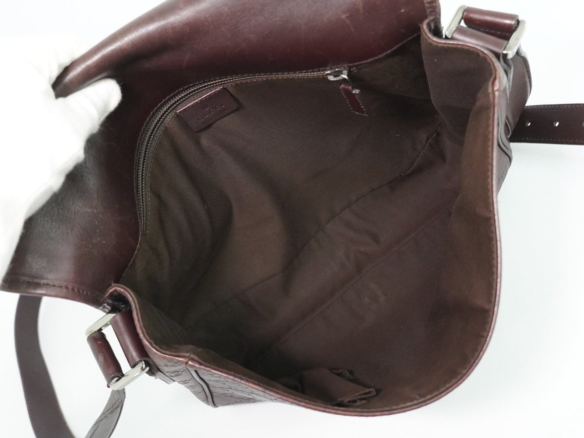 Gucci Flap Messenger Bag (Outlet) Guccissima Leather Brown Leather Shoulder Bag Bag (Pre-Owned)
