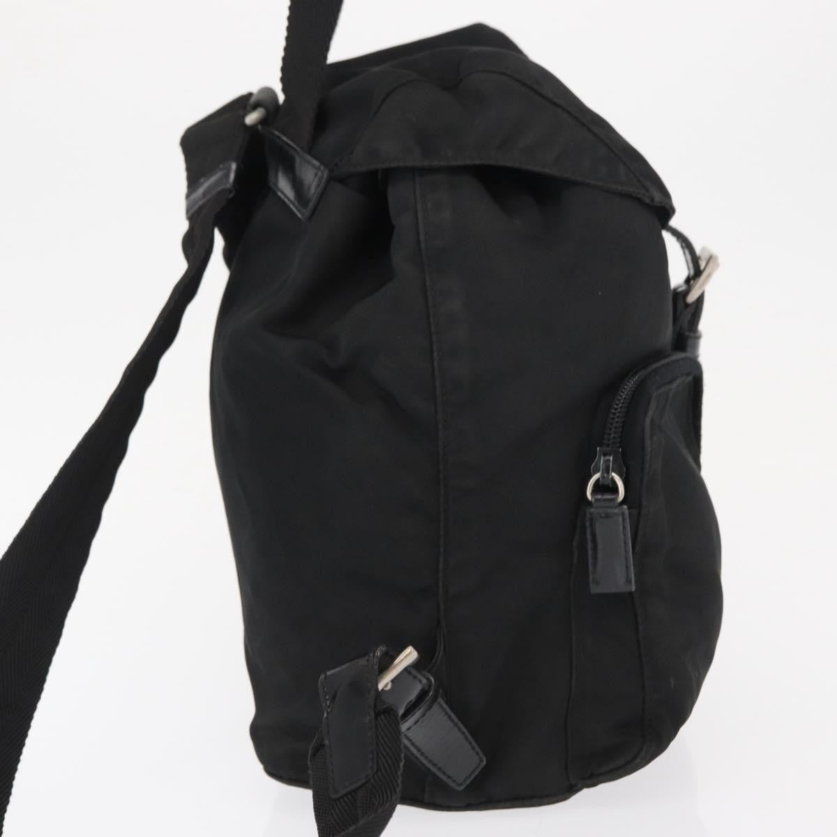 Prada Double Front Pocket Tessuto Black Nylon Backpack Bag (Pre-Owned)