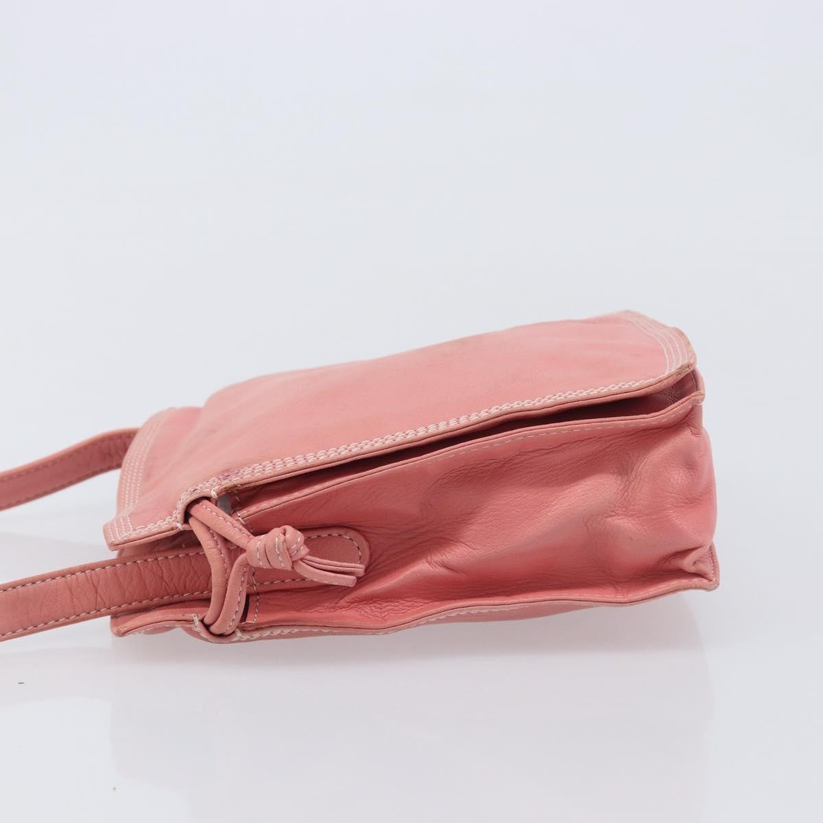 Loewe Shoulder Bag Leather Pink Leather Shoulder Bag Bag (Pre-Owned)