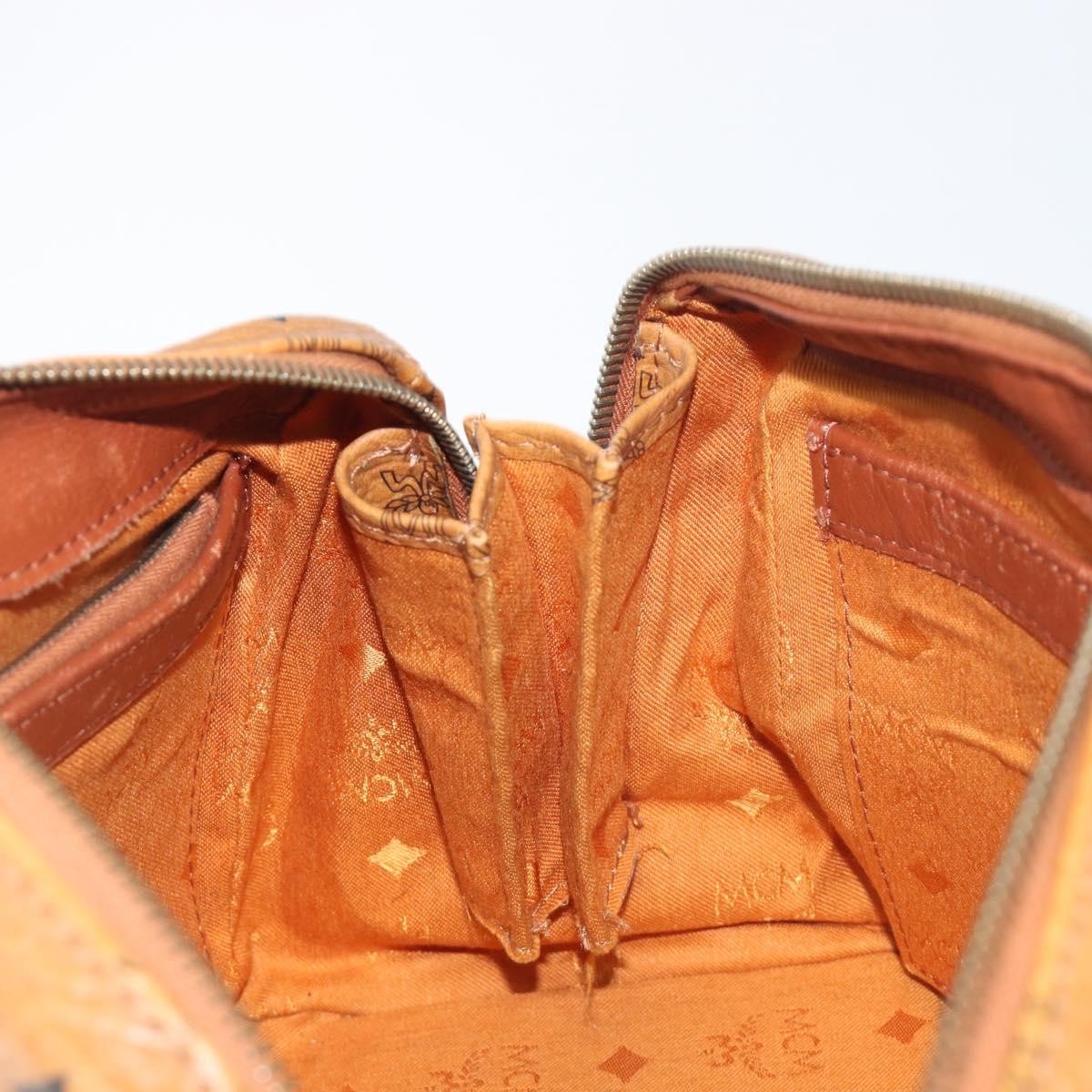 MCM Visetos Logogramme Leather Brown Leather Handbag (Pre-Owned)