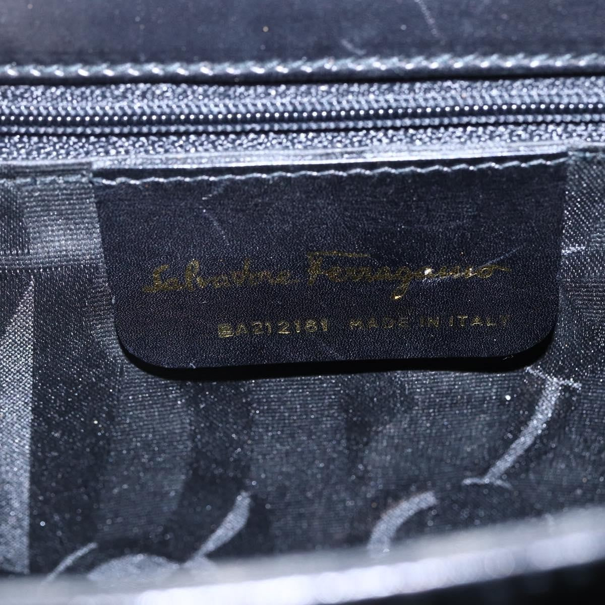 Salvatore Ferragamo Gancini Leather Black Leather Handbag (Pre-Owned)
