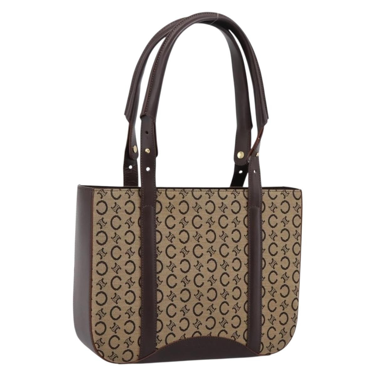 Celine C Macadam Canvas And Leather Beige Canvas Tote Bag Bag (Pre-Owned)