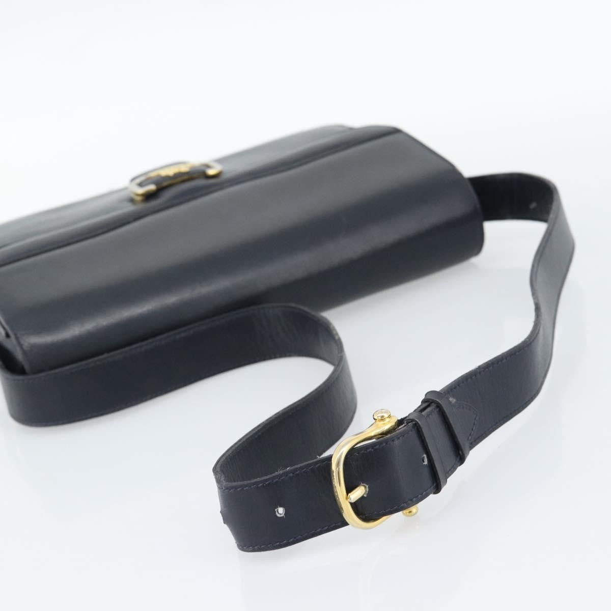 Celine Vintage Horse Carriage Bag Trihomphe Leather Navy Leather Shoulder Bag Bag (Pre-Owned)
