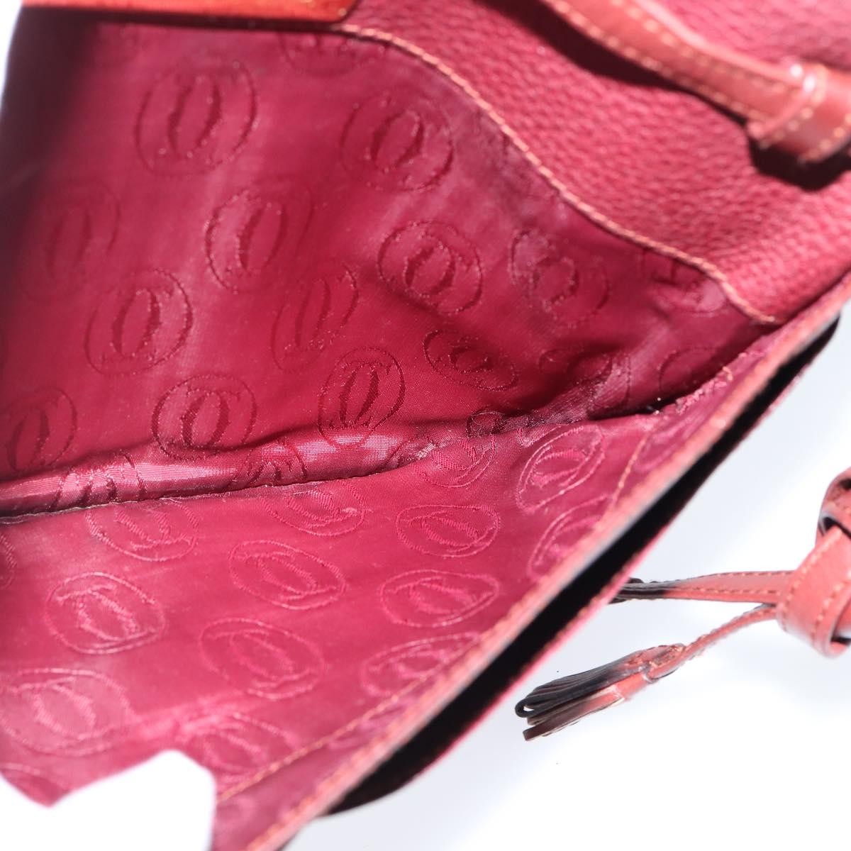 Cartier Must De Cartier Leather Burgundy Leather Shoulder Bag Bag (Pre-Owned)