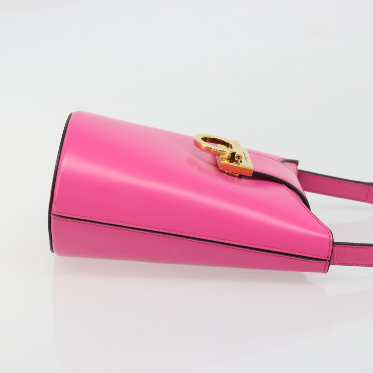 Salvatore Ferragamo Trifolio Leather Pink Leather Shoulder Bag Bag (Pre-Owned)