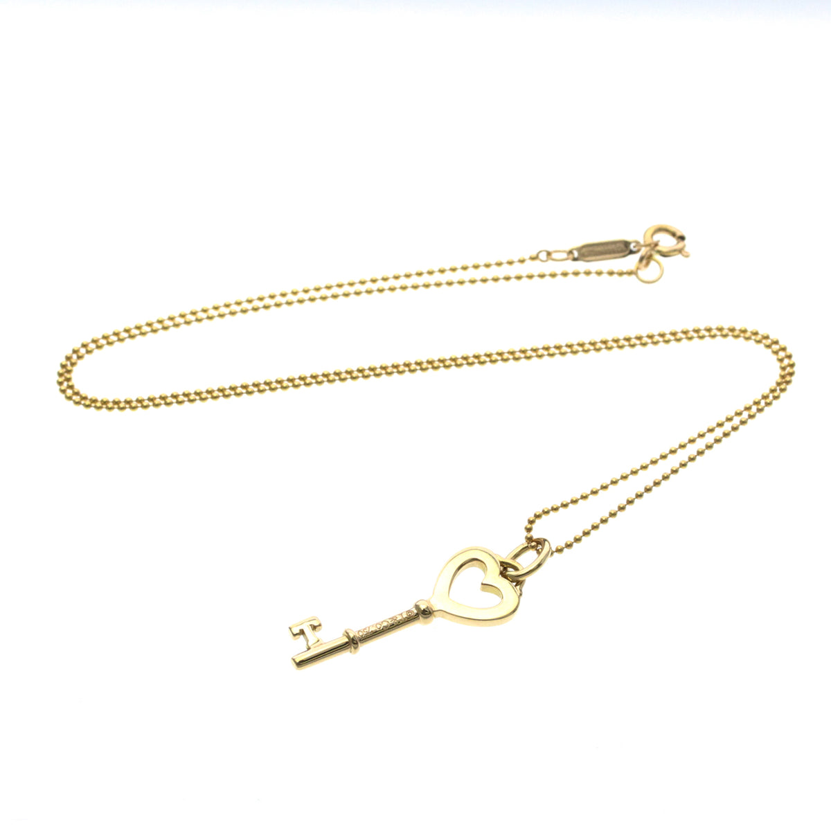 Tiffany & Co. Heart Key Pendant 18K Rose Gold With Diamonds Gold Pink_Gold Necklace Jewelry (Pre-Owned)