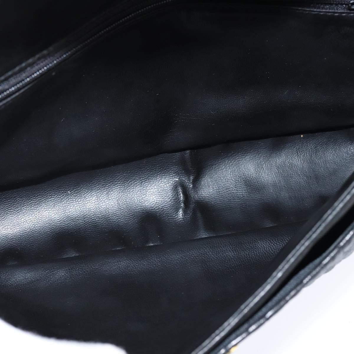 Bally Vintage Chain Quilted Leather Black Leather Shoulder Bag Bag (Pre-Owned)