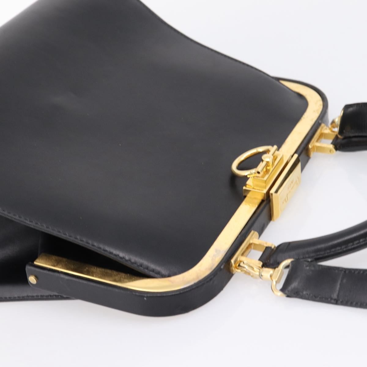 Christian Dior Shoulder Leather Black Leather Shoulder Bag Bag (Pre-Owned)
