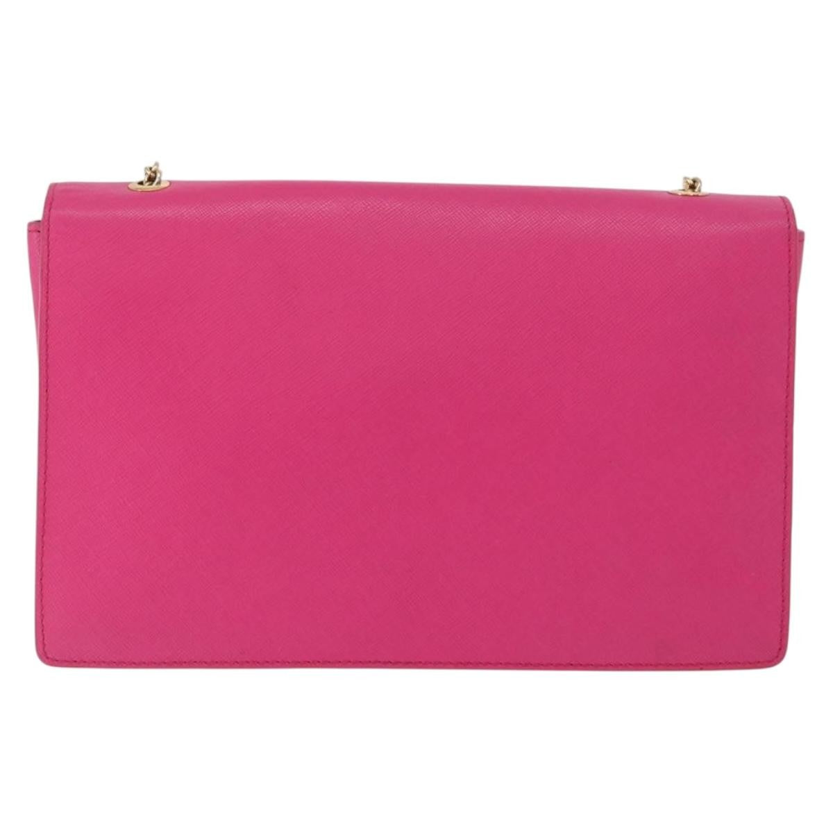 Salvatore Ferragamo Vala Chain Leather Pink Leather Shoulder Bag Bag (Pre-Owned)