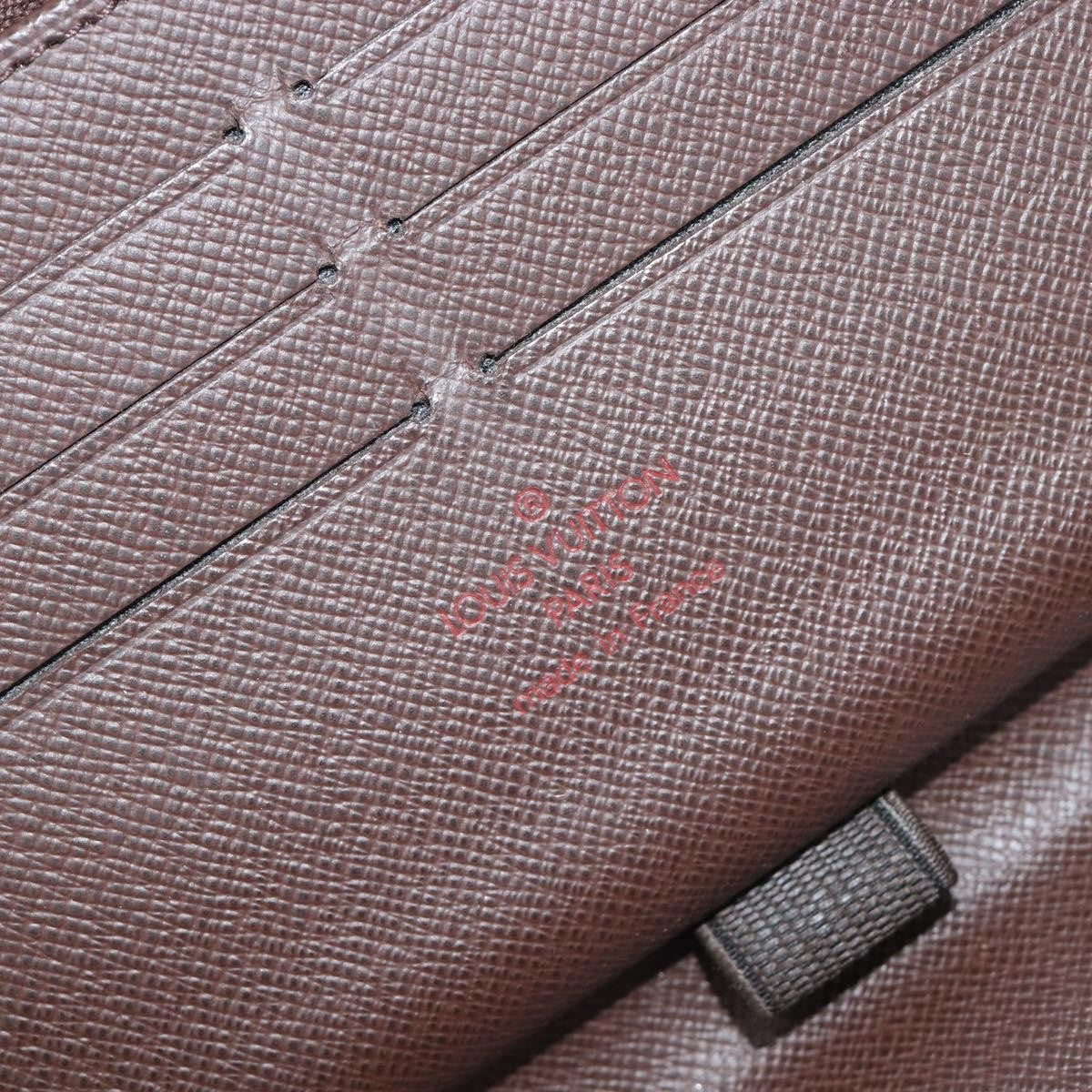 Louis Vuitton Zippy Organizer Damier Brown Canvas Wallets Accessory (Pre-Owned)