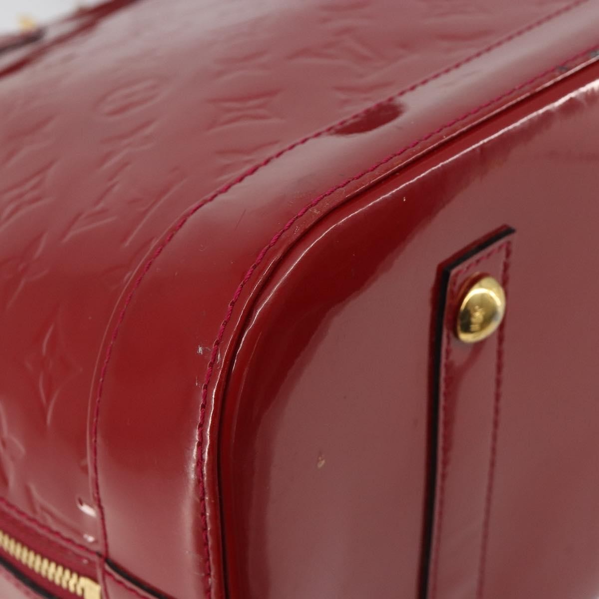 Louis Vuitton Alma Monogram Vernis Red Patent_Leather Handbag (Pre-Owned)