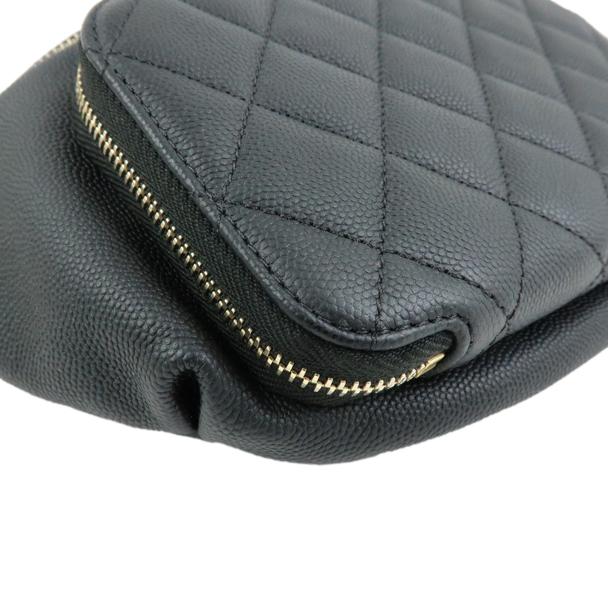 Chanel Business Affinity Waist Quilted Caviar Black Leather Handbag (Pre-Owned)