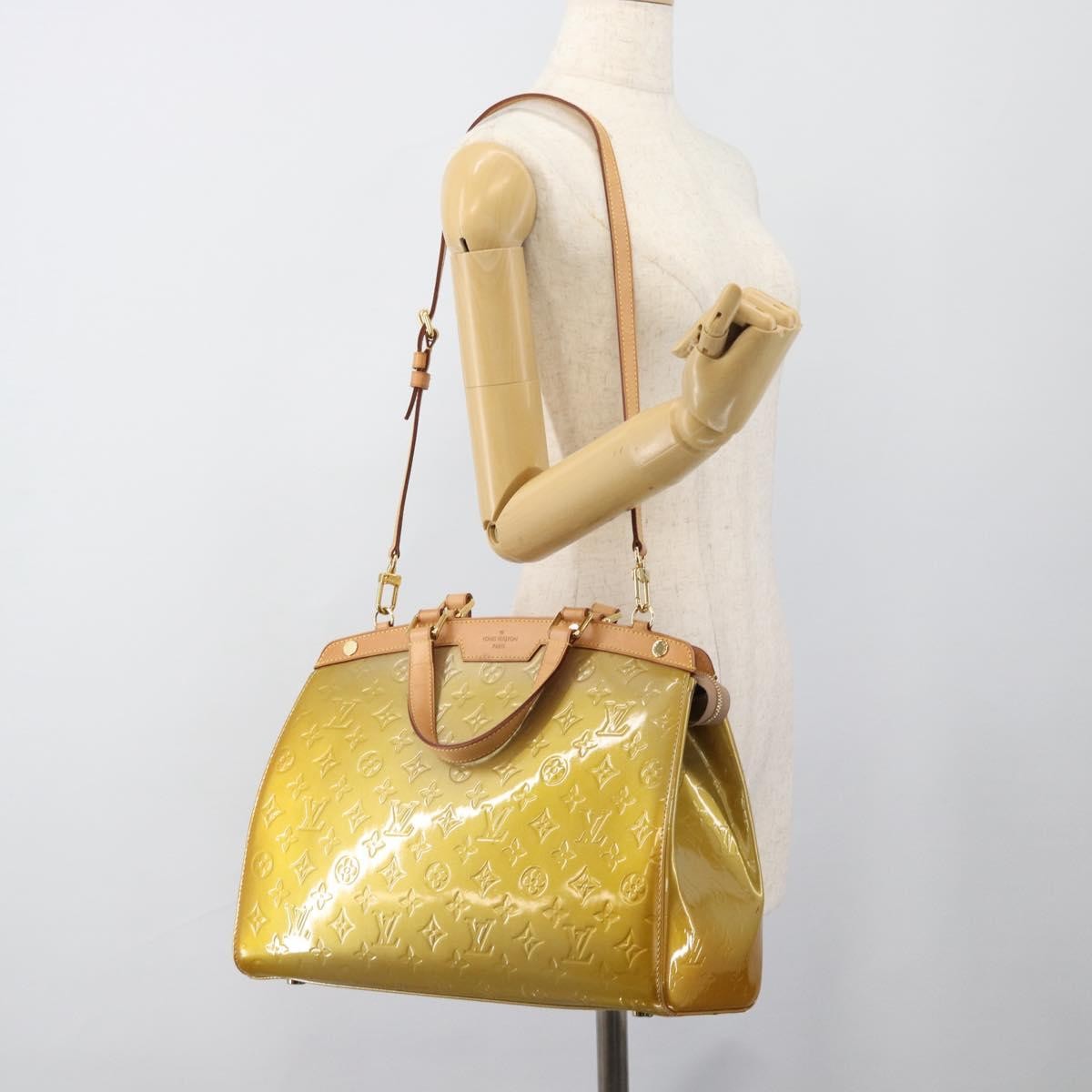 Louis Vuitton Brea Monogram Vernis Beige Patent_Leather Handbag (Pre-Owned)