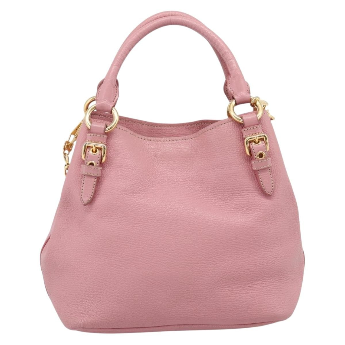 Miu Miu Madras Convertible Leather Pink Leather Tote Bag Bag (Pre-Owned)