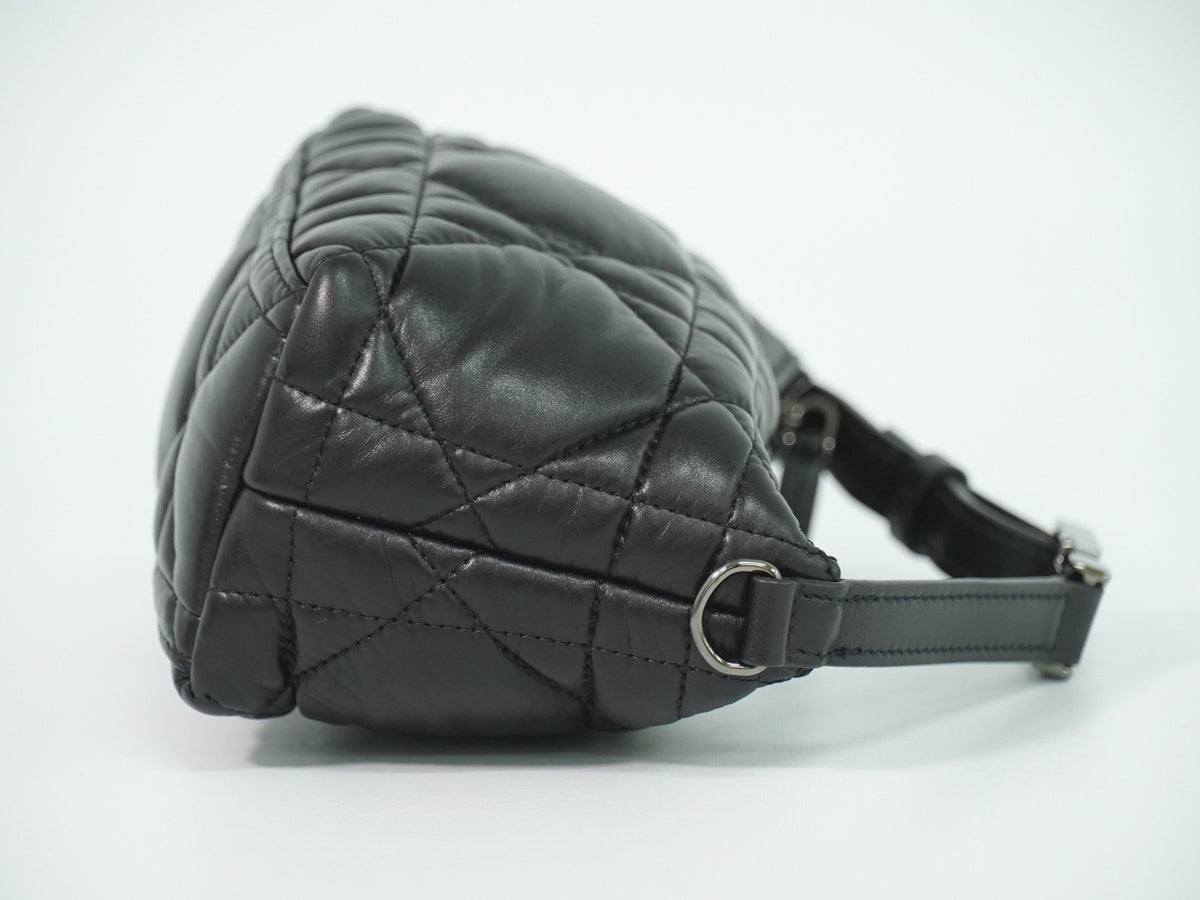 Christian Dior Diortravel Nomad Macrocannage Quilt Calfskin Black Leather Clutche & Pouche Bag (Pre-Owned)