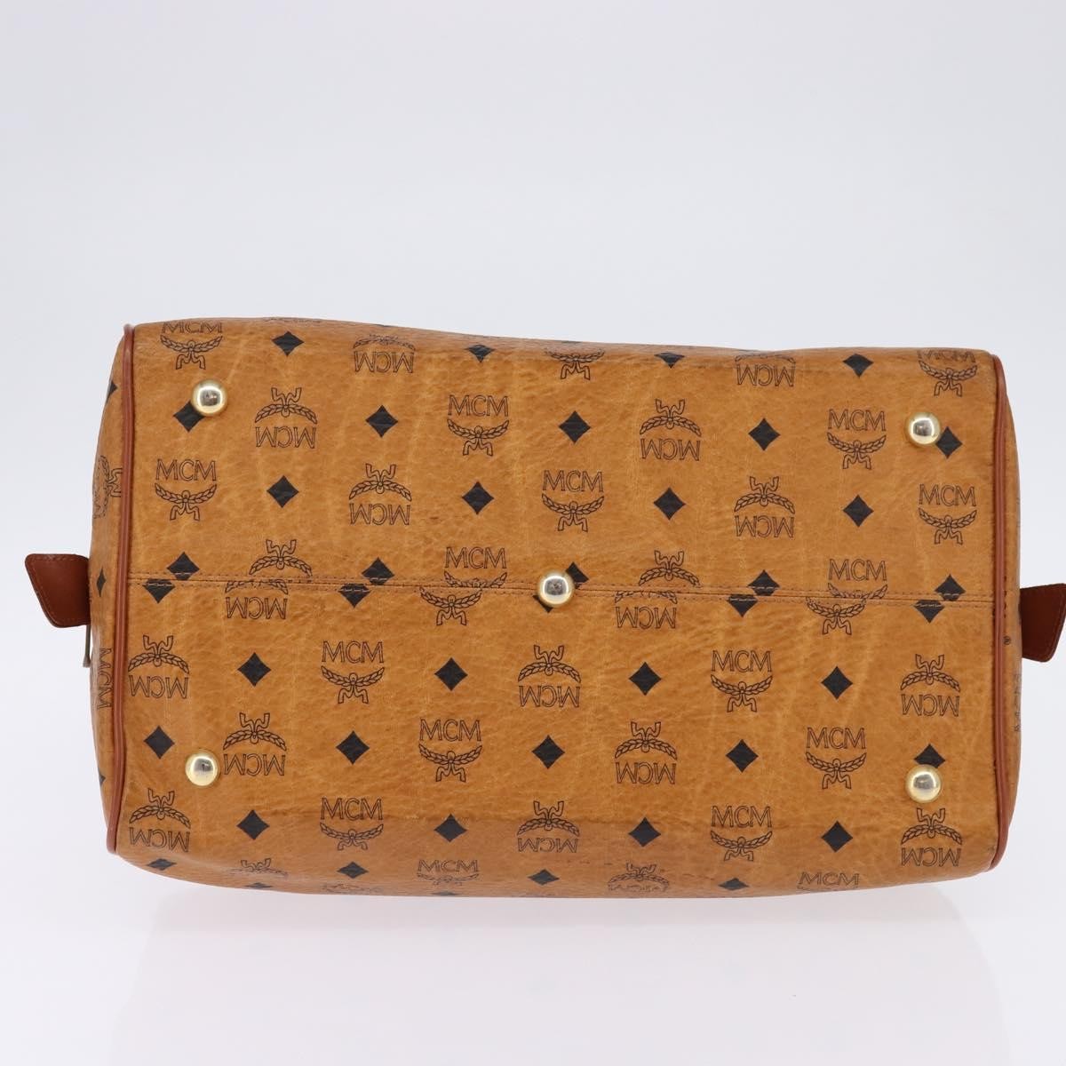 MCM Visetos Logogramme Leather Brown Leather Handbag (Pre-Owned)