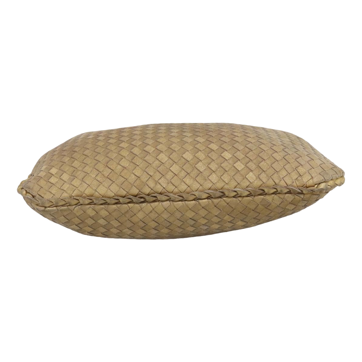 Bottega Veneta Intrecciato Leather Gold Leather Handbag (Pre-Owned)