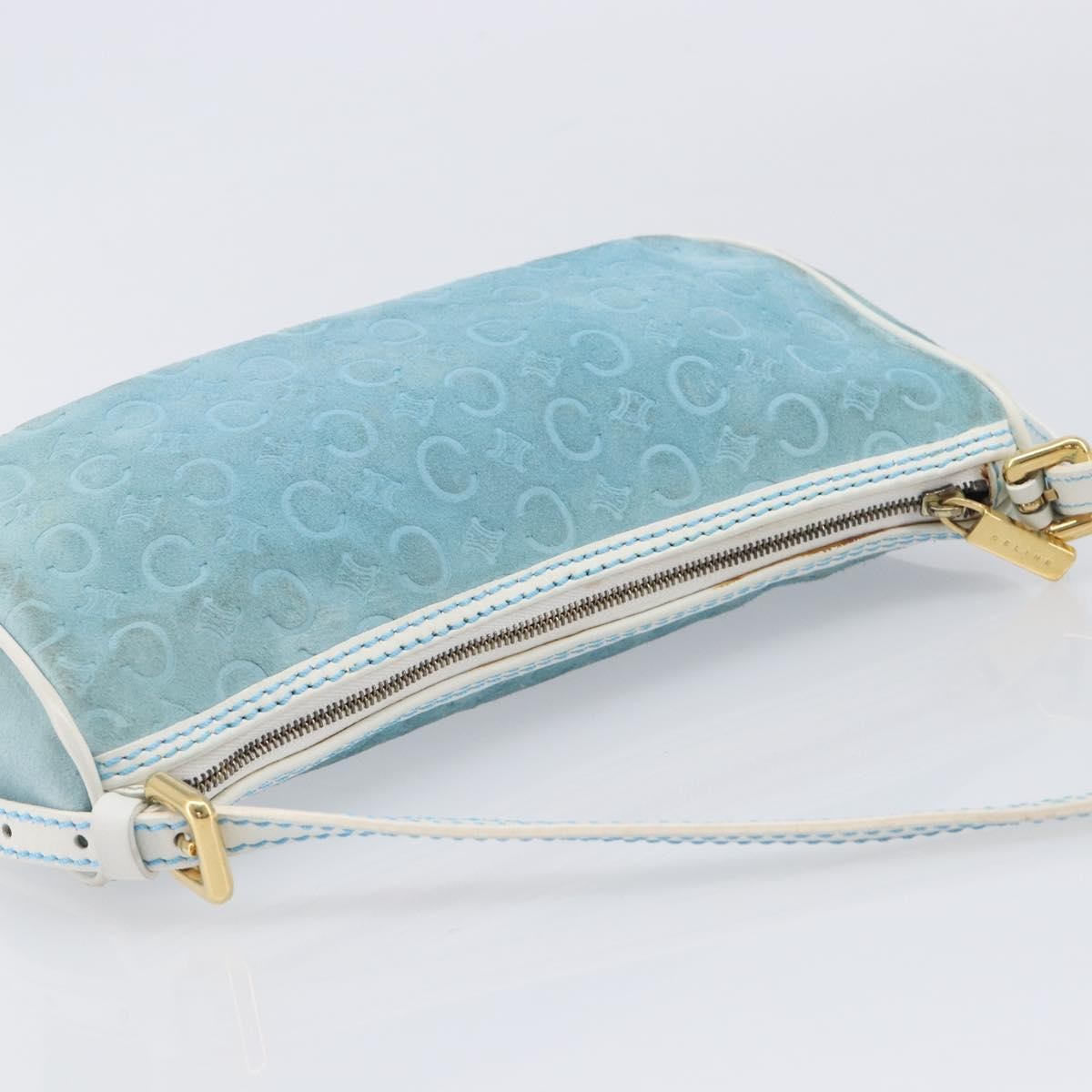 Celine C Macadam Suede Turquoise Suede Handbag (Pre-Owned)