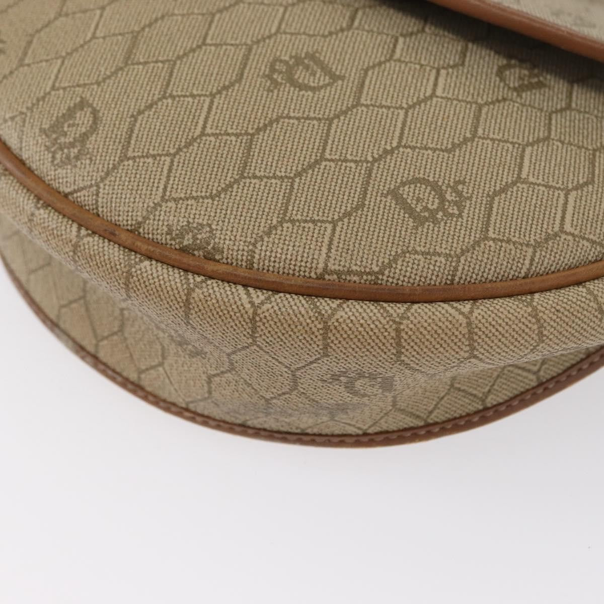 Christian Dior Vintage Honeycomb Flap Canvas And Leather Beige Canvas Shoulder Bag Bag (Pre-Owned)
