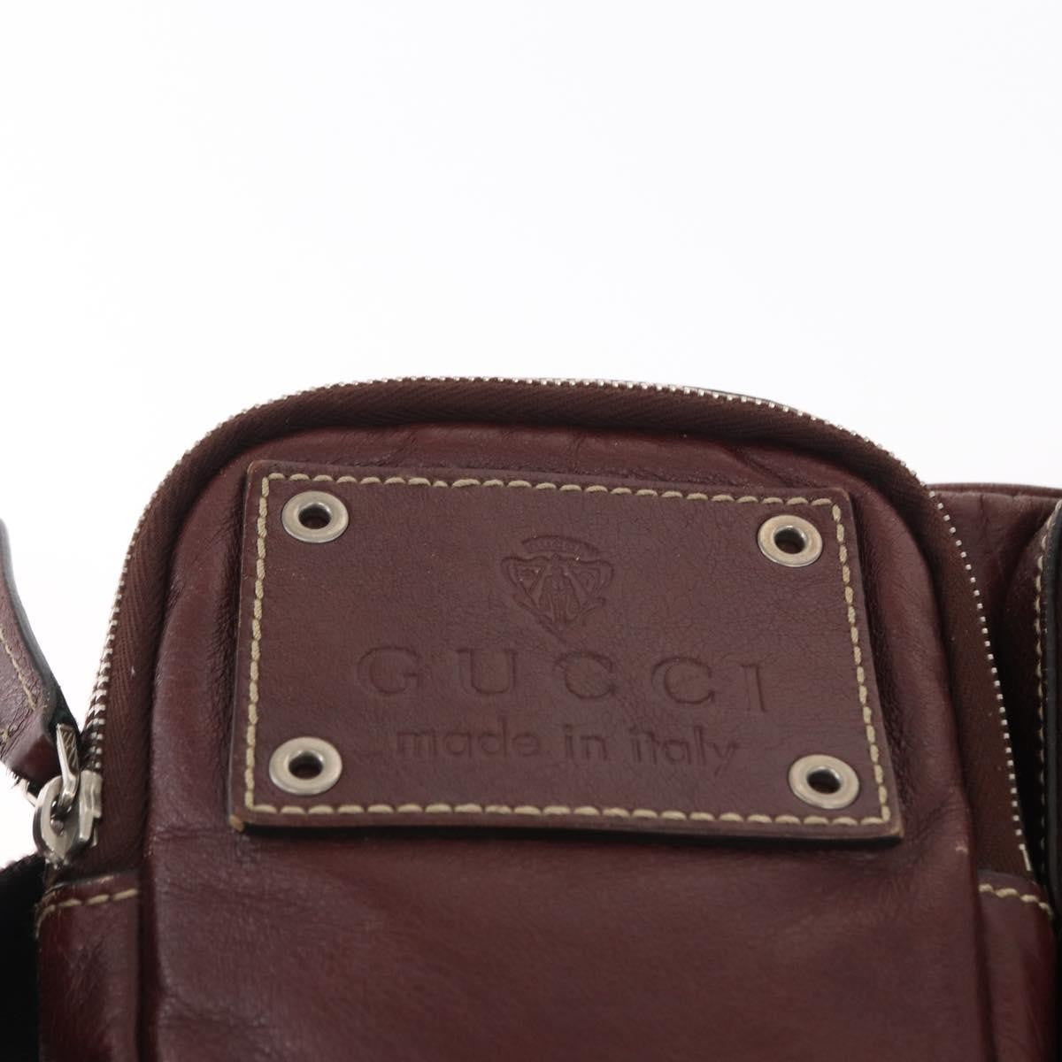 Gucci Belt Leather Burgundy Leather Shoulder Bag Bag (Pre-Owned)