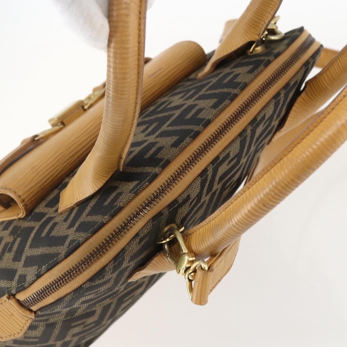 Fendi Vintage Zucca Zucca Brown Canvas Handbag (Pre-Owned)