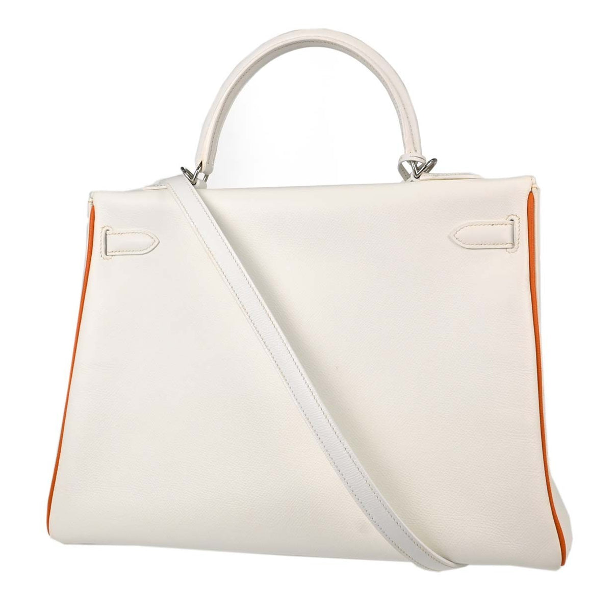 Hermes Kelly Sellier Epsom White Leather Handbag (Pre-Owned)