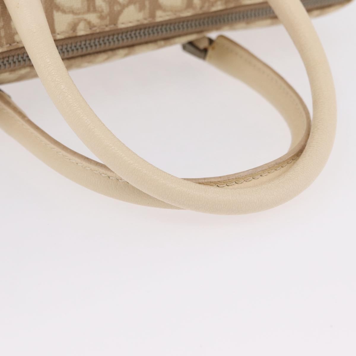 Christian Dior Vintage Boston Diorissimo Canvas Beige Canvas Handbag (Pre-Owned)