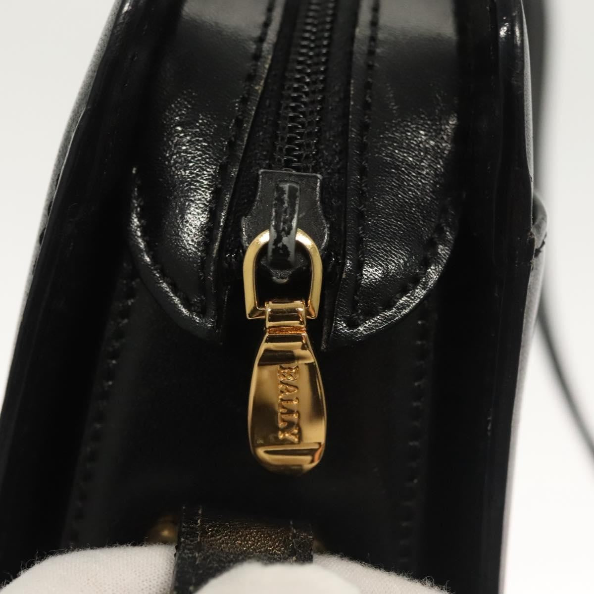 Bally Vintage Leather Black Leather Shoulder Bag Bag (Pre-Owned)