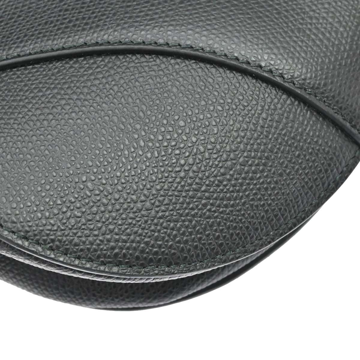 Christian Dior Saddle Leather Black Leather Handbag (Pre-Owned)