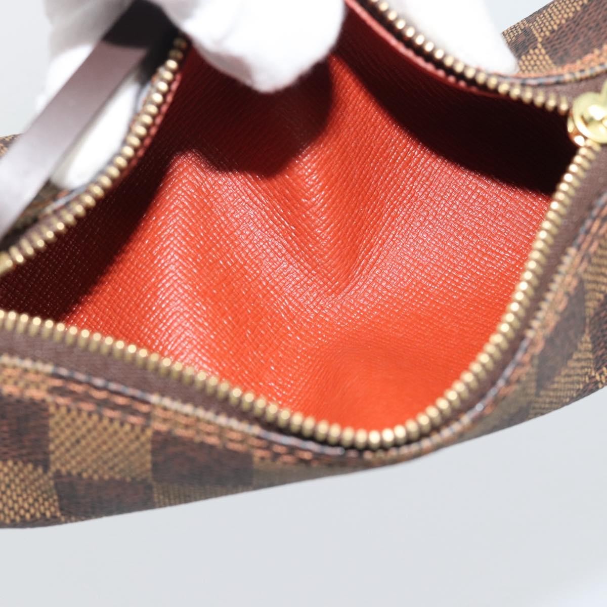 Louis Vuitton Papillon Pochette Damier Ebene Brown Canvas Clutche & Pouche Bag (Pre-Owned)