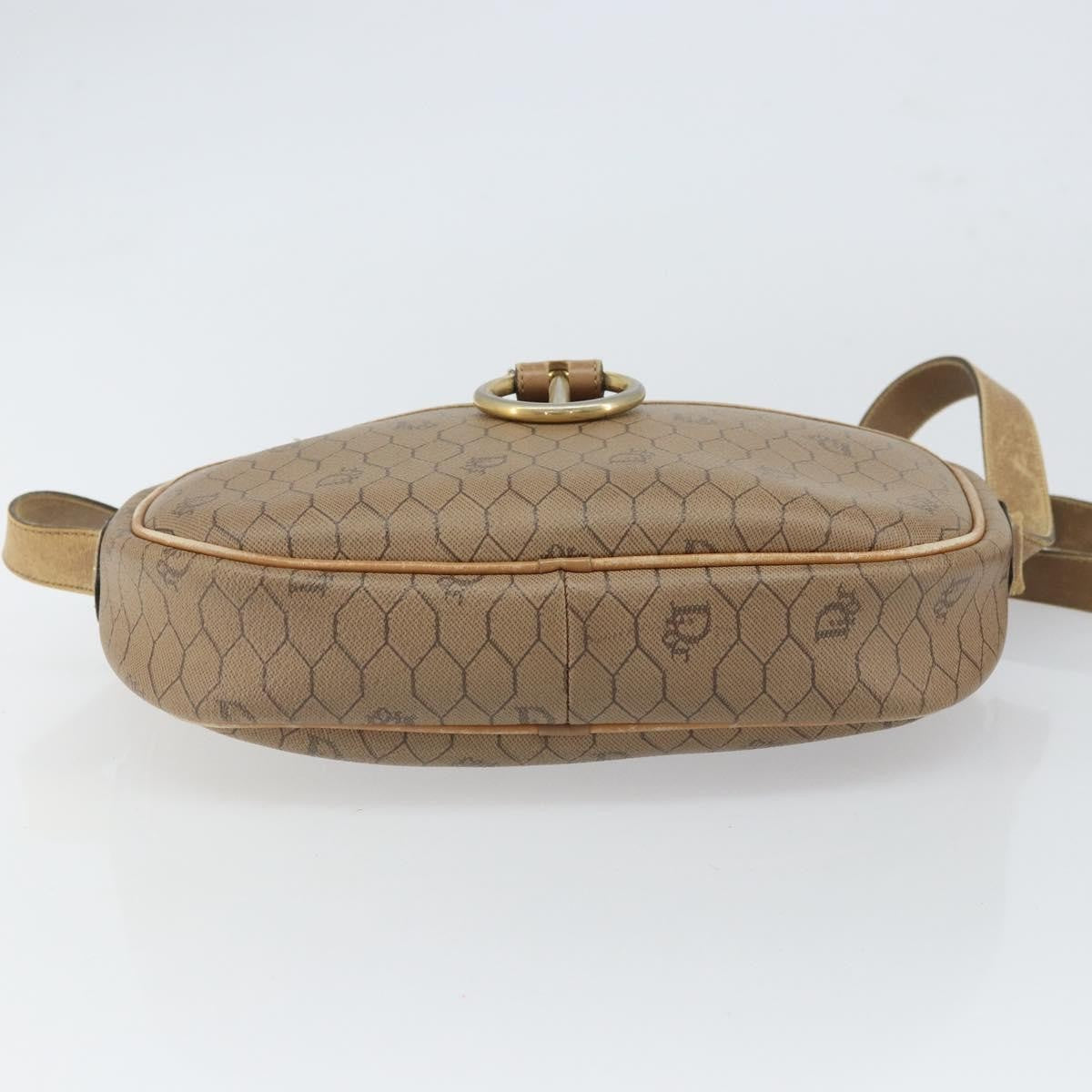 Christian Dior Vintage Honeycomb Canvas And Leather Beige Canvas Shoulder Bag Bag (Pre-Owned)