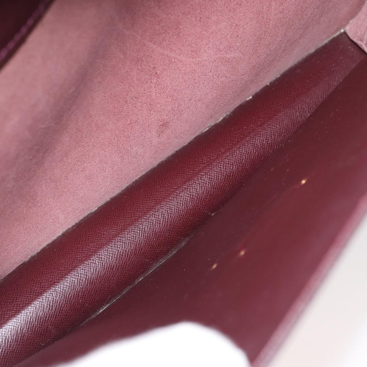 Louis Vuitton Serviette Kourad Taiga Leather Burgundy Leather Briefcase Bag (Pre-Owned)
