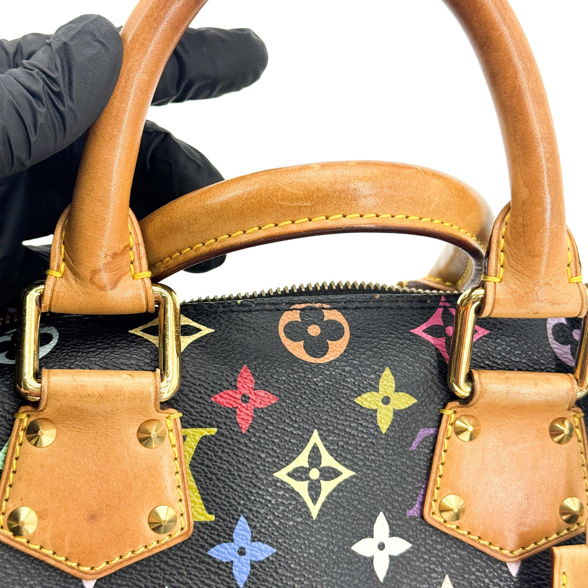 Louis Vuitton Speedy Monogram Multicolor Black Canvas Handbag (Pre-Owned)