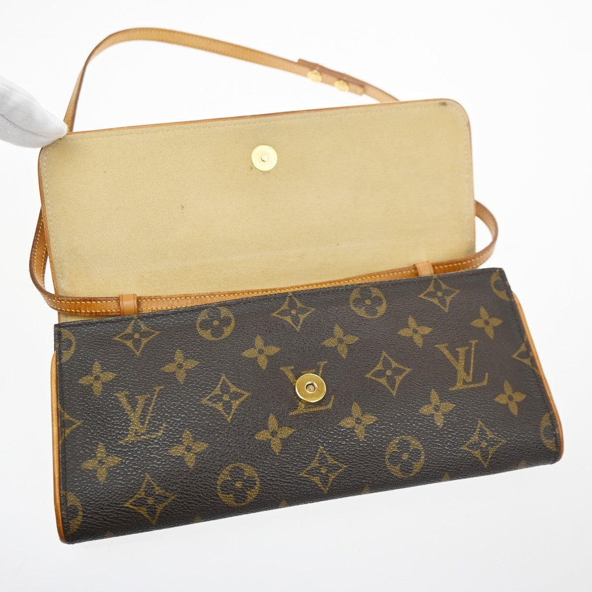 Louis Vuitton Twin Monogram Canvas Brown Canvas Clutche & Pouche Bag (Pre-Owned)