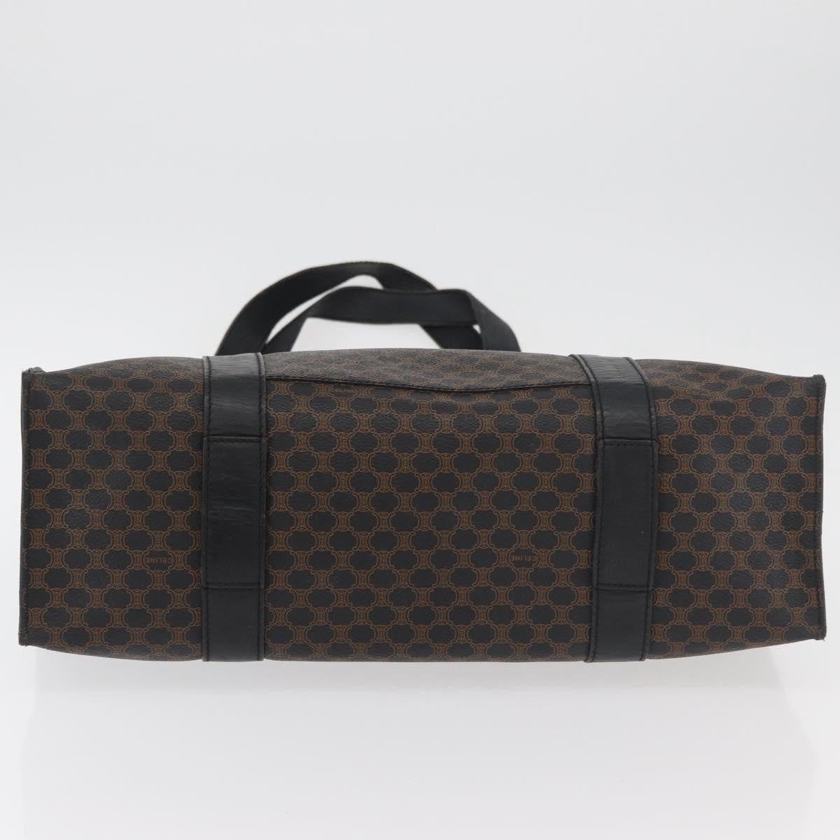 Celine Vintage Macadam Shopper Tote Coated Canvas Black Canvas Tote Bag Bag (Pre-Owned)