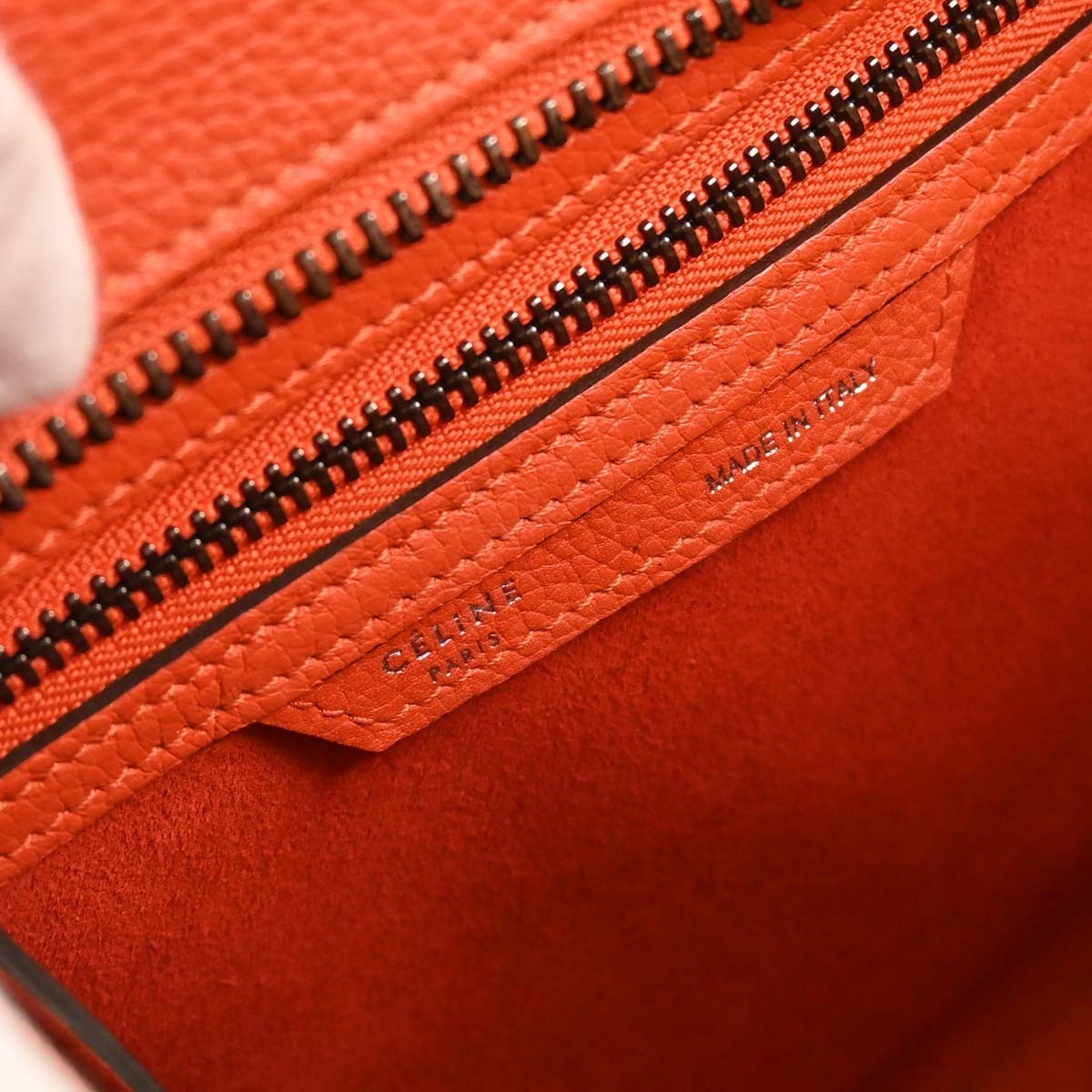 Celine Luggage Grainy Leather Red Leather Handbag (Pre-Owned)