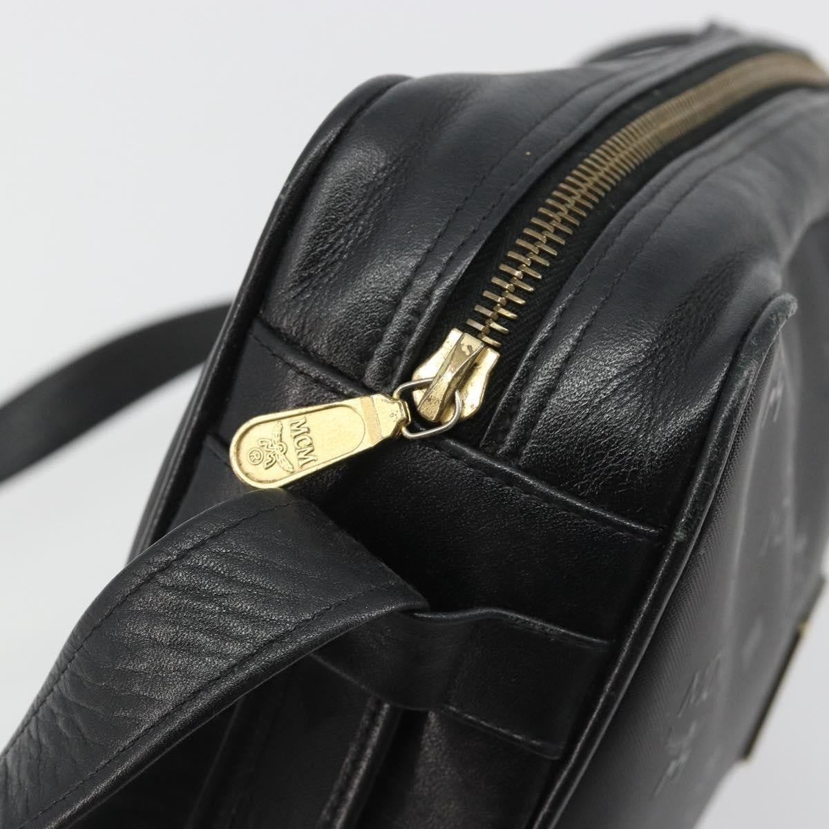 MCM Vintage Vicetos Pvc Leather Black Canvas Shoulder Bag Bag (Pre-Owned)