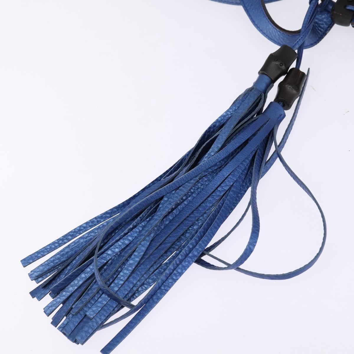 Gucci Nouveau Fringe Leather Blue Leather Shoulder Bag Bag (Pre-Owned)
