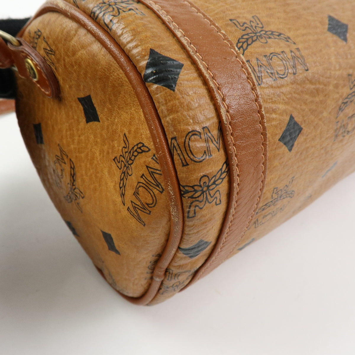 MCM Visetos Leather Brown Leather Shoulder Bag Bag (Pre-Owned)