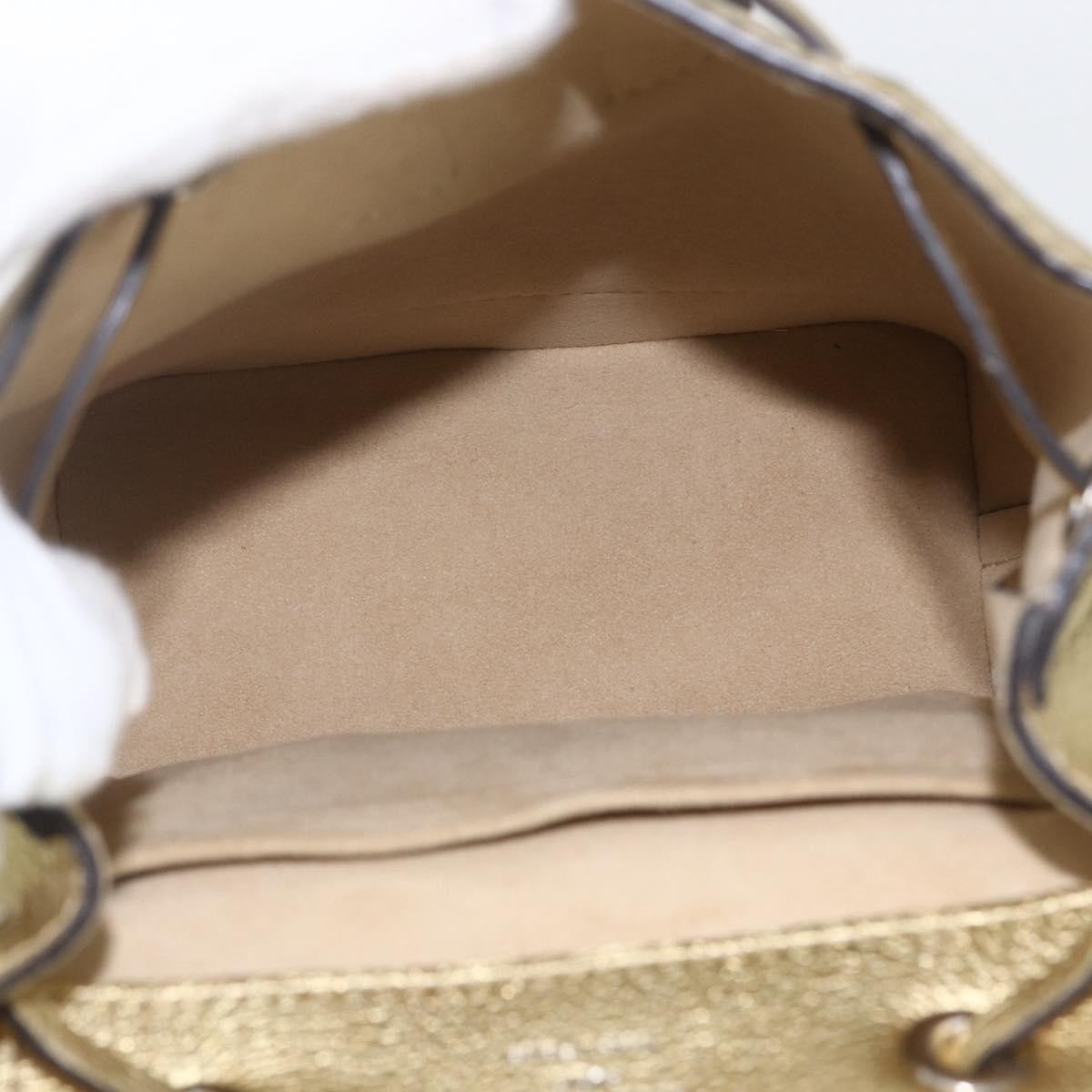 Louis Vuitton Lockme Leather Gold Leather Backpack Bag (Pre-Owned)