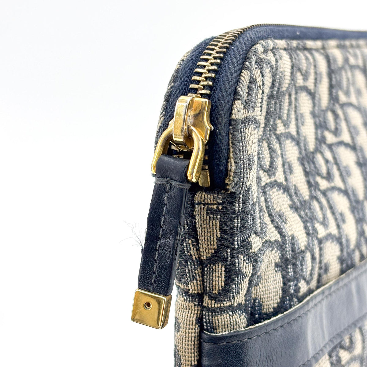 Christian Dior Travel Kit Oblique Canvas Navy Canvas Toiletry Case Accessory (Pre-Owned)