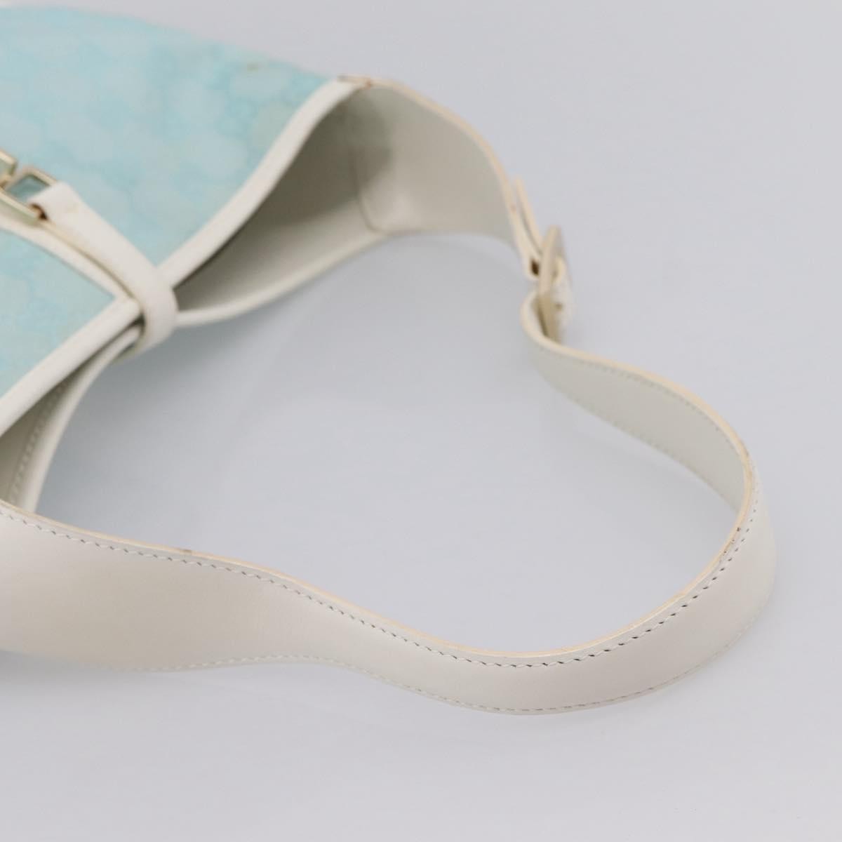 Gucci Jackie O Hobo Gg Canvas With Leather Blue Canvas Shoulder Bag Bag (Pre-Owned)
