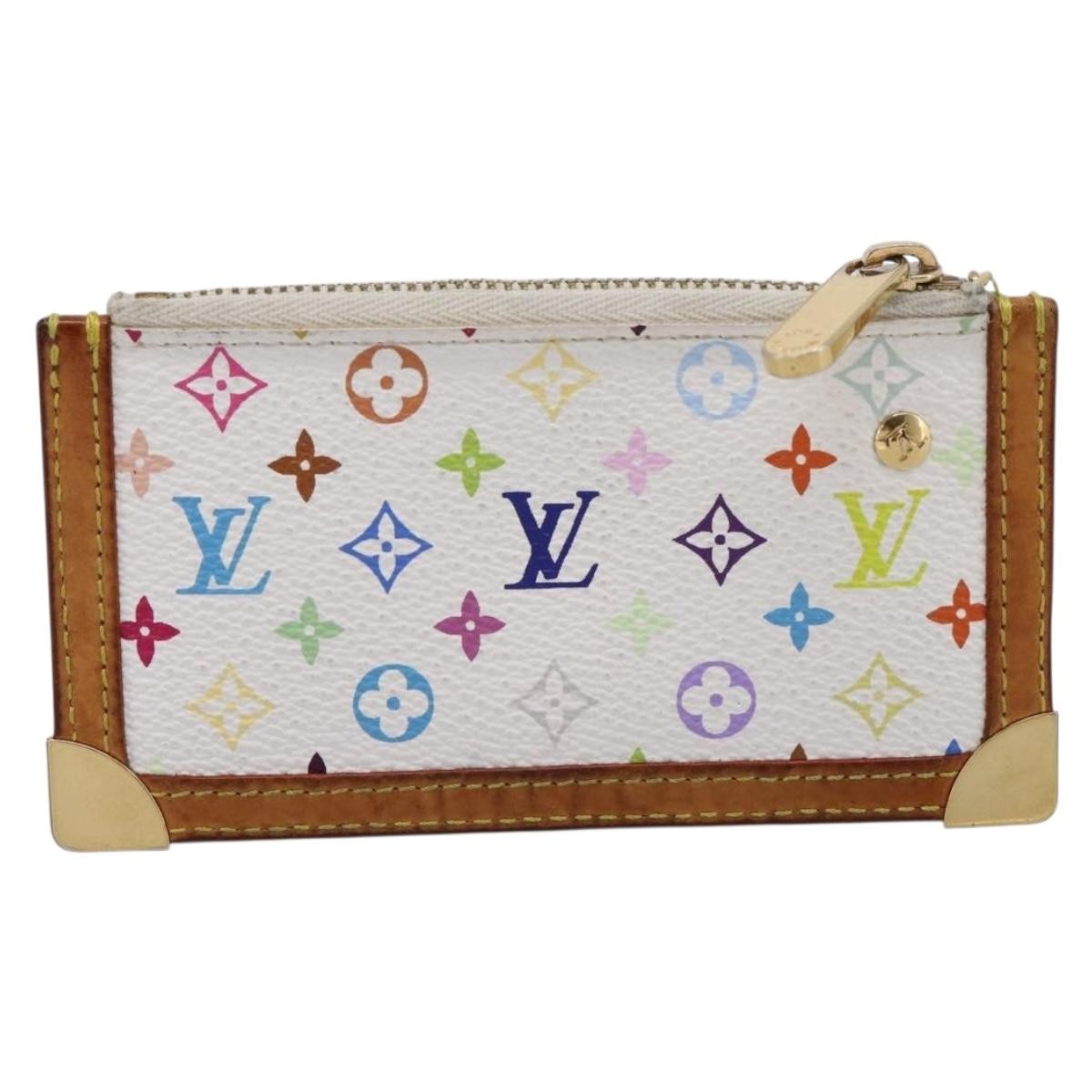 Louis Vuitton Pochette Clés Monogram Canvas White Canvas Wallets Accessory (Pre-Owned)