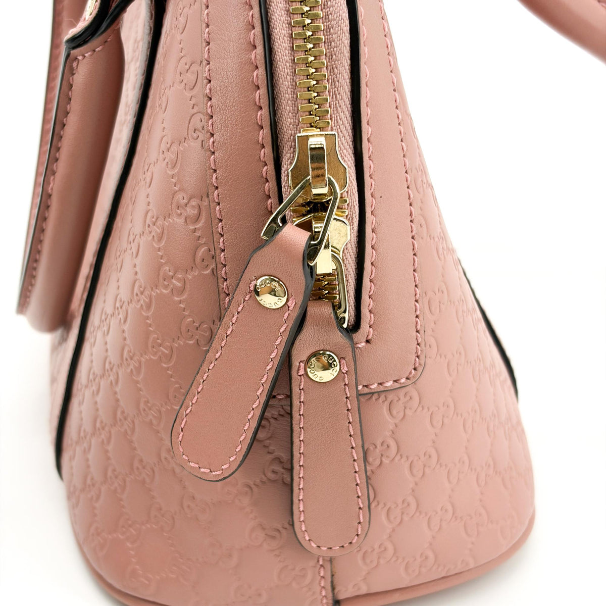 Gucci Convertible Dome Satchel Microguccissima Leather Pink Leather Handbag (Pre-Owned)